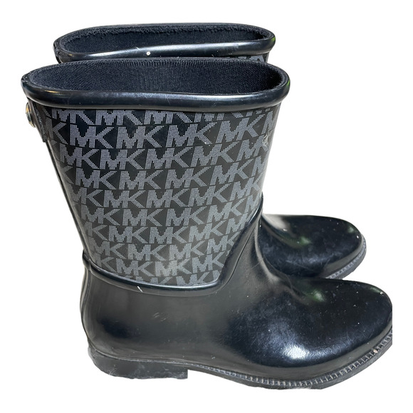 Michael Kors Sutter Logo Rubber Rainbootie Rain Boot Black Women's Size 6 - Picture 4 of 7